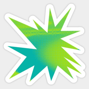 Funky Halftone Burst: A Grungy, Comic Book and Zine Style Explosion Sticker